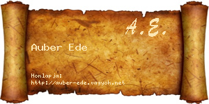 Auber Ede névjegykártya